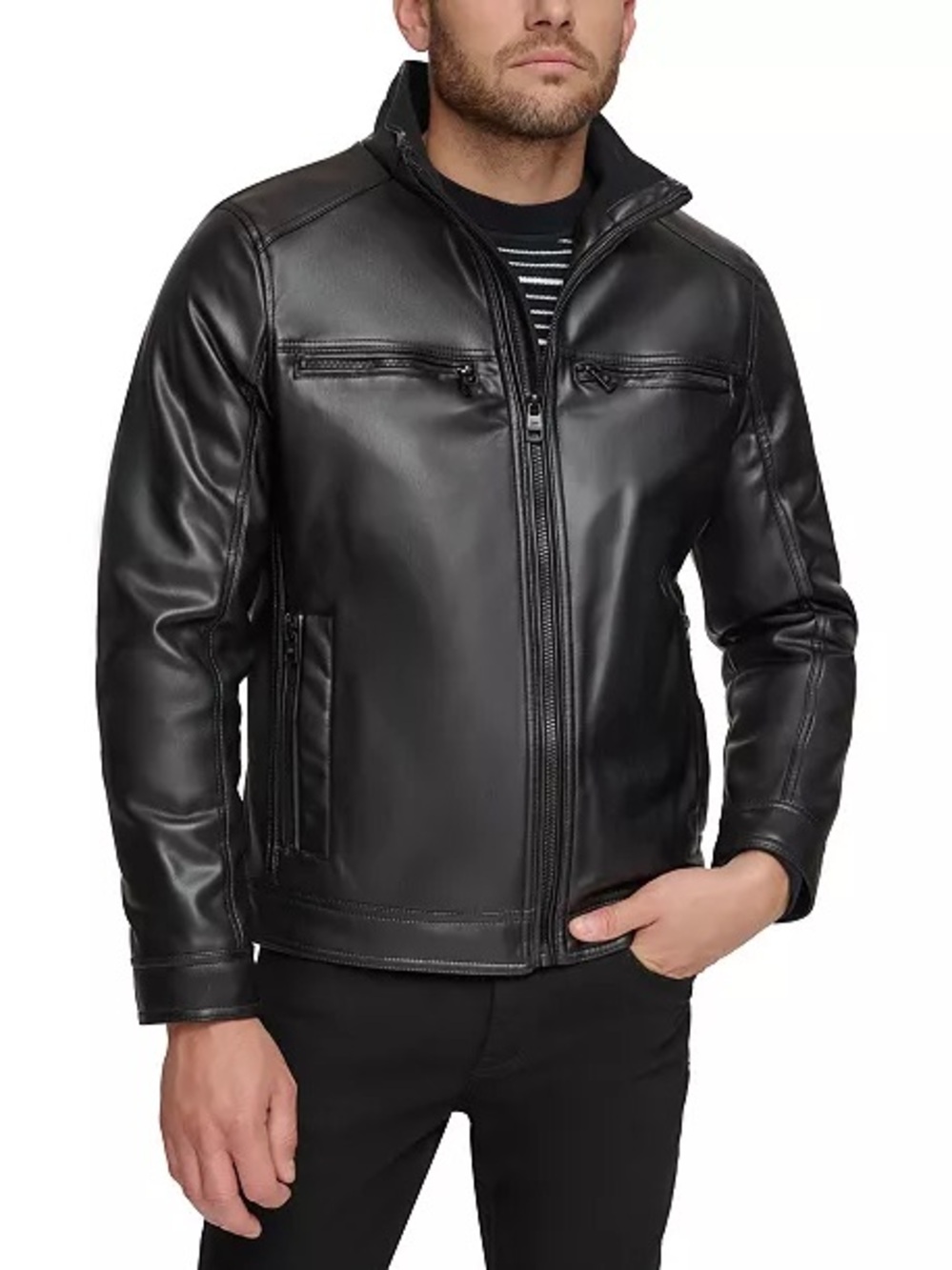 Calvin Klein
Men's Faux Leather Moto Jacket